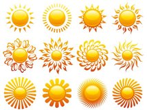 矢量图  太阳   多种太阳样式