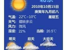 显示农历、星期、当天温湿度国内三天天气预报（20120829更新）